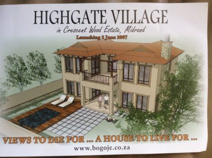 1.	Highgate Village (4 x cluster homes) – ZAR10.25 Million